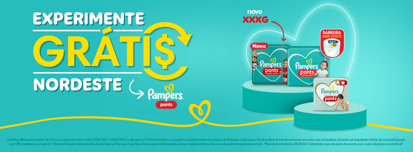 Experimente Grátis Pampers Pants Nordeste