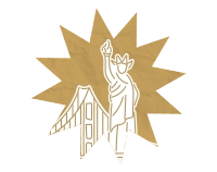 Ícone ilustrado da Estátua da Liberdade representando prêmio final do concurso.