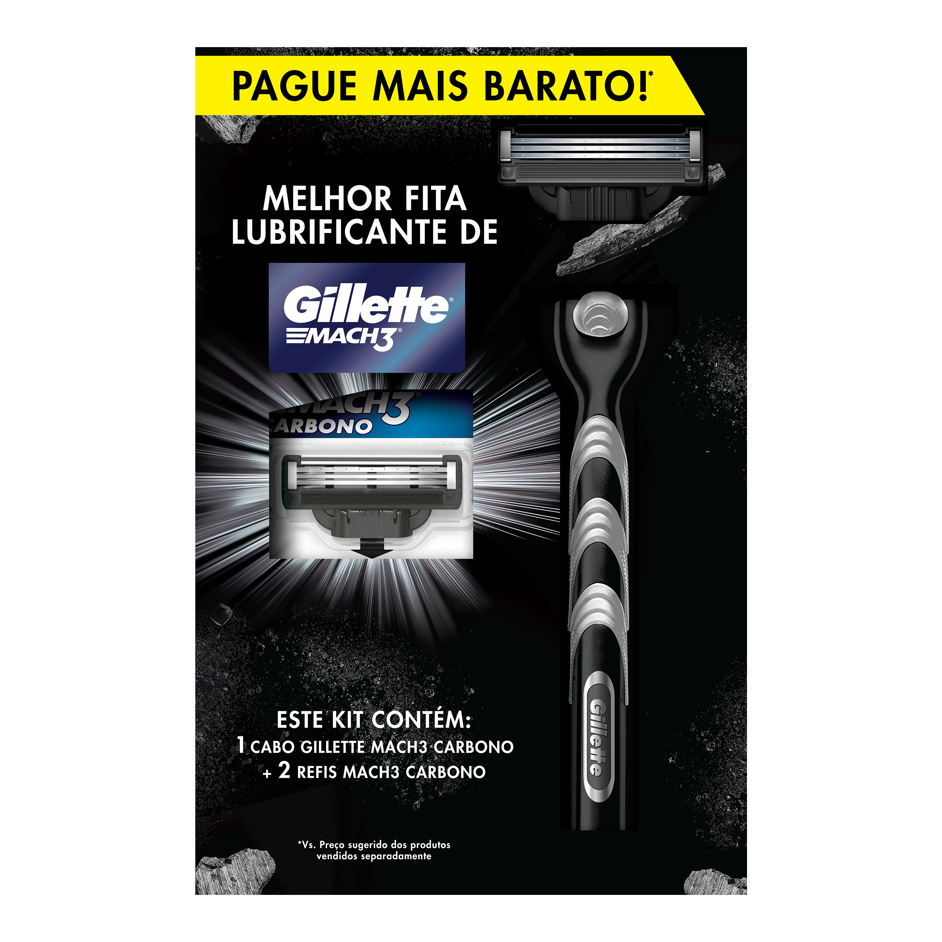Kit M3 Carvão 1 razor + 2ct