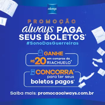 Campanha Always paga seus boletos